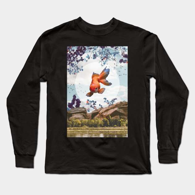 Goldfish Lake Long Sleeve T-Shirt by katie_rou